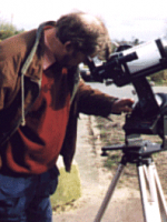 Dave Forshaw uses his C5 Celestron with a 1000 Oaks Sun filter at Pex Hill's 5th anniversary Open Day, 20th March 1999