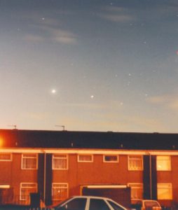 Venus and Jupiter in pre-dawn sky at 06:30 U.T. January 26th 1995, by Gerard Gilligan