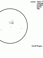 Comet Hale-Bopp April 25th 1996, drawn by Geoff Regan