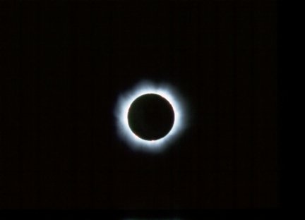 Total Solar Eclipse, August 1999 at 10:41 UT, taken by Gerard Gilligan from Altmunster, Salzkammergut Region, Austria, using Pentax K 1000 SLR Camera, fitted with 500mm f8 Canton Lens. Film used was Kodak Elite, 400 ASA slide film.