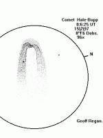 Comet Hale-Bopp February 15th 1997, drawn by Geoff Regan
