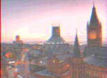 Small image of Liverpool, showing the two cathedrals and the Victoria building, circa 2000