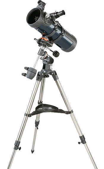 A typical Celestron Newtonian system from David Hinds with a typical tripod